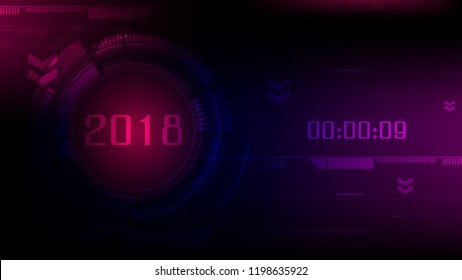 Abstract countdown celebration to happy new year 2019 background.