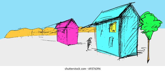 abstract country settlement somewhere. EPS