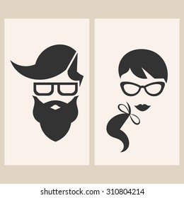 abstract couple hipster style