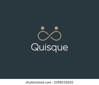 Resumen del logotipo vectorial de asociación de pareja. Creativo signo de infinito de ocho unidades. Símbolo premium de la familia de equipos.