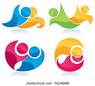 abstract couples, vector collection of peoples symbols