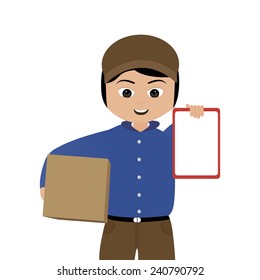 abstract courier man on a white background