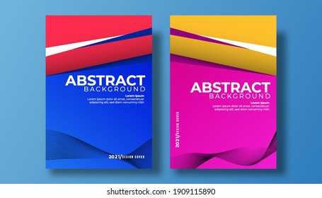 Abstract cover 3d paper art vector illustration set. wave colorful background cover. rochures, posters, covers, notebooks, magazines, banners, flyers and cards.
