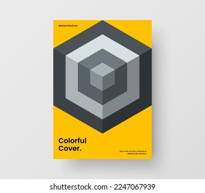 Abstract cover A4 design vector template. Minimalistic mosaic pattern annual report layout.