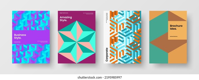 Abstrakter Cover A4 Vektordesign-Illustrationspaket. Die Bannervorlagenzusammensetzung ist hochwertig und geometrisch.