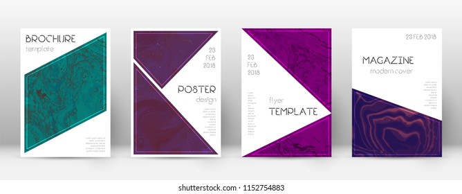 Abstract cover. Admirable design template. Suminagashi marble triangle poster. Admirable trendy abstract cover. Business vector illustration.