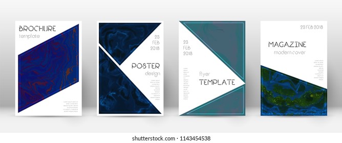 Abstract cover. Alive design template. Suminagashi marble triangle poster. Alive trendy abstract cover. Business vector illustration.