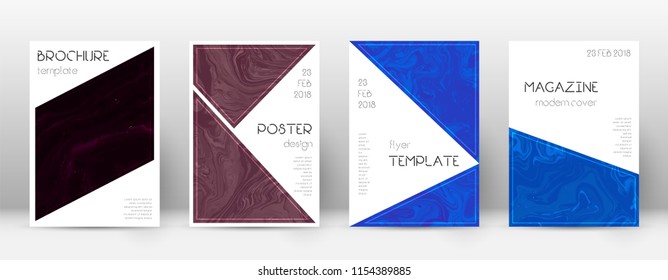 Abstract cover. Alluring design template. Suminagashi marble triangle poster. Alluring trendy abstract cover. Business vector illustration.