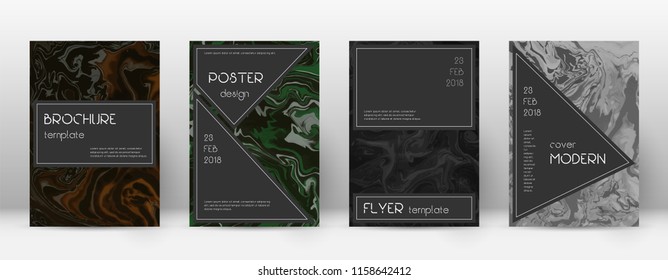 Abstract cover. Amusing design template. Suminagashi marble black poster. Amusing trendy abstract cover. Business vector illustration.