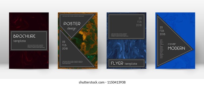Abstract cover. Artistic design template. Suminagashi marble black poster. Artistic trendy abstract cover. Business vector illustration.