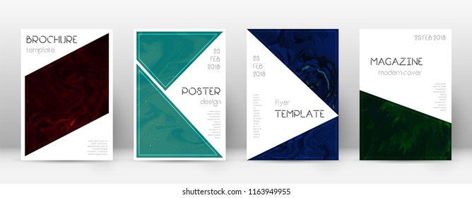 Abstract cover. Attractive design template. Suminagashi marble triangle poster. Attractive trendy abstract cover. Business vector illustration.