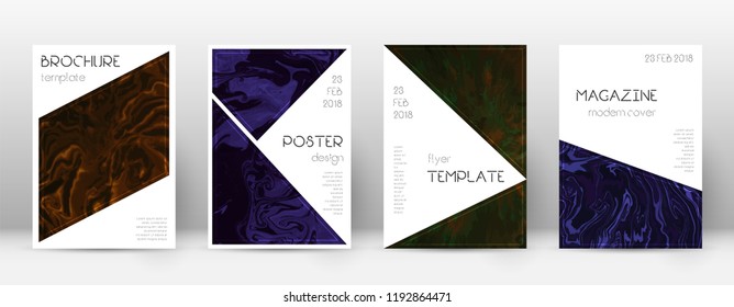 Abstract cover. Authentic design template. Suminagashi marble triangle poster. Authentic trendy abstract cover. Business vector illustration.