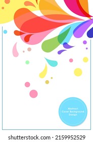 Abstract cover background design, set of abstract liquid splash shapes, vector illustration at the top, colorful rainbow tone