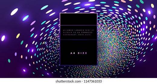 Abstract cover background with retro 80s style geometric glow pattern. Eps10 vector illustration