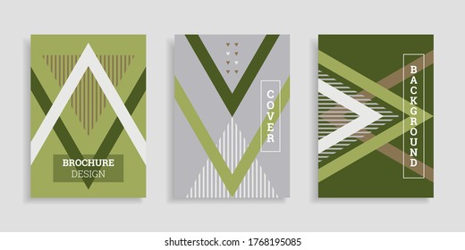 Abstract cover background. Set of A4 vertical brochures. Flat style. Vector illustration. Business template collection.