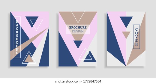 Fondo de la portada abstracta. Conjunto de folletos verticales A4. Estilo plano. Ilustración vectorial. Colección de plantillas de negocio.