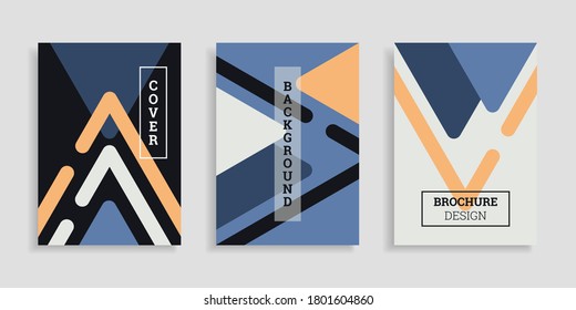 Abstract cover background. Set of A4 vertical brochures. Flat style. Vector illustration. Business template collection.