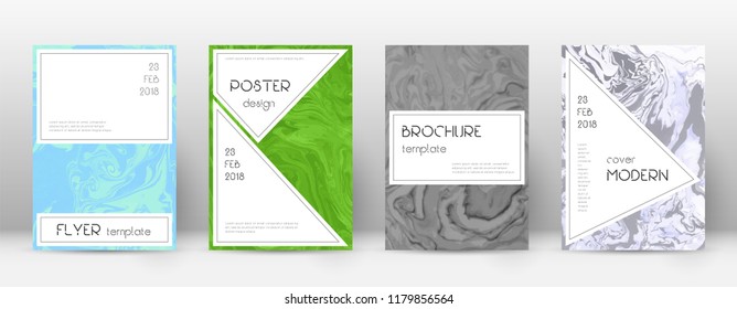 Abstract cover. Beauteous design template. Suminagashi marble stylish poster. Beauteous trendy abstract cover. Business vector illustration.