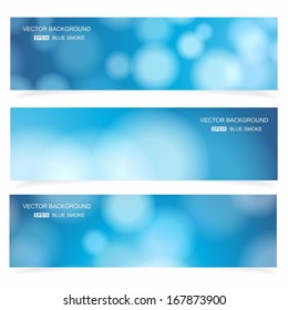 Abstract cover blue background, vector banners set.