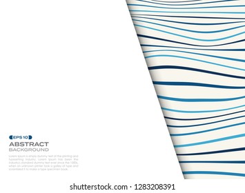 Abstract cover of blue wavy pattern with free space of text background. vector eps10
