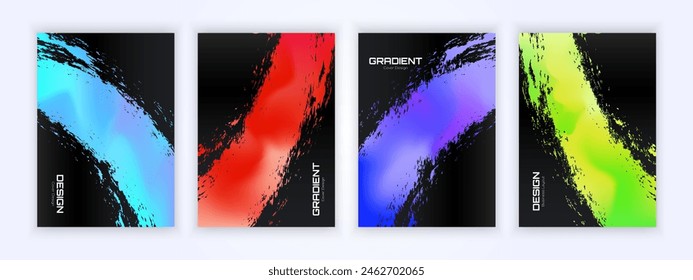 Abstract cover brush stroke design with gradient watercolor. Good texture for you