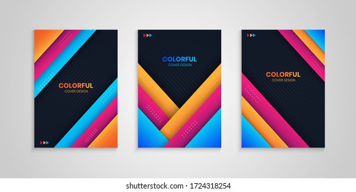 Abstract Cover Collection With Colorful Shapes