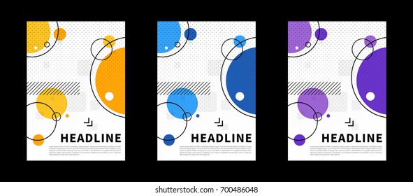 Abstract cover with colorful elements vector illustration. Vertical title pages for presentation, book cover, annual report, flyer graphic design. A4 paper size format creative concept.