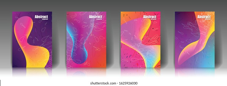 Abstract cover, colorful, placement,the amount of four covers