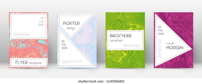 Abstract cover. Delicate design template. Suminagashi marble stylish poster. Delicate trendy abstract cover. Business vector illustration.