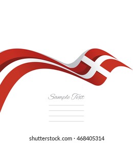Abstract cover Denmark flag ribbon banner vector white background