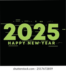 abstract Cover design of 2025 happy new year. Strong typography with dark black background. Colorful and easy to remember white text 2025. Happy new year 2025 design poster and banner. calendar 2025