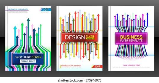 Abstract cover design with arrows elements. Abstract progress concept flyer. Brochure template layout, cover design of annual report. Vector eps 10
