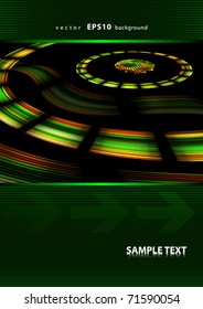 Abstract cover design with bright circular elements. Vector