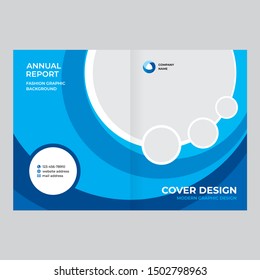 Abstract cover design for brochure, flyer, advertising booklet, modern geometric style, blue background for banner in vector