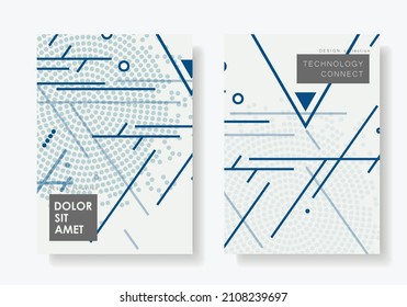 Folleto de diseño de portada abstracta. Composición mínima de formas. Patrones de vectores con líneas finales de triángulos