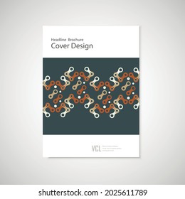 Abstract cover design, business brochure template layout, annual report, booklet or book. Chain geometric pattern