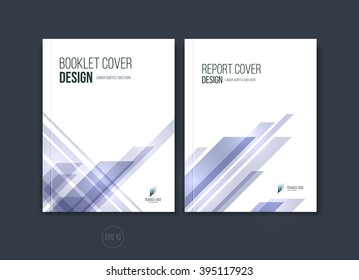 Abstract cover design, business brochure template layout, report, magazine or booklet in A4 with gray purple dynamic diagonal rectangular geometric shapes. Vector illustration.