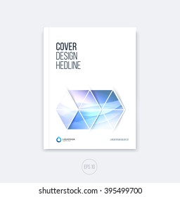 Abstract cover design, business brochure template layout, report, magazine or booklet in A4 with dynamic blurred waves, soft lines and shapes. Vector.