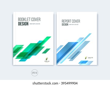 Abstract cover design, business brochure template layout, report, magazine or booklet in A4 with blue dynamic diagonal rectangular geometric shapes. Vector illustration.