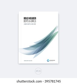 Abstract cover design, business brochure template layout, report, magazine or booklet in A4 with light gray dynamic blurred waves, soft lines and smooth shapes. Vector.