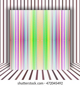 Abstract cover design, business brochure template layout, report, magazine or booklet with green, red, pink, yellow, brown and blue lines. Vector illustration.