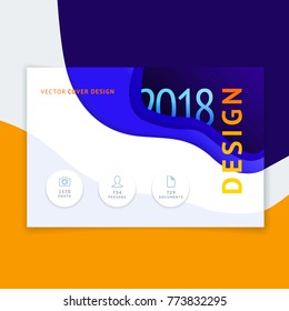 Abstract cover design, business brochure template, layout, report, magazine, banner, booklet waves dynamic fuzzy, soft lines, smooth shape. Vector illustration with place for logo and text and photo.