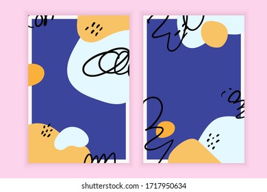 Abstract cover design creator. Poster illustration with patterns and brushes, trendy suprematism card composition