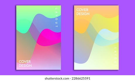 Diseño de la cubierta abstracta con estilo ondulado gradiente