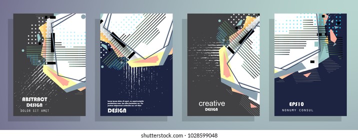 Abstract cover design. Modern geometric style trends. Background for banner, card, poster, identity, web design.