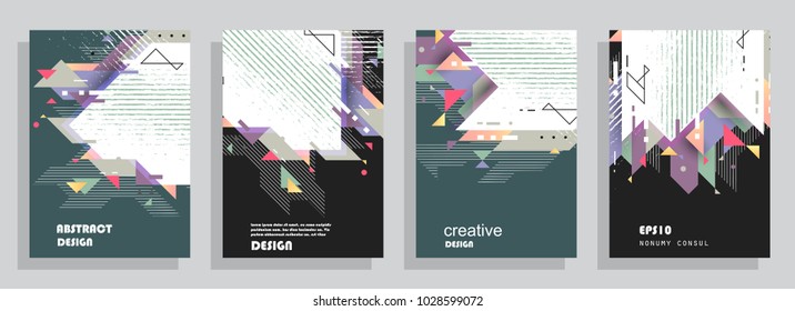 Abstract cover design. Modern geometric style trends. Background for banner, card, poster, identity, web design.