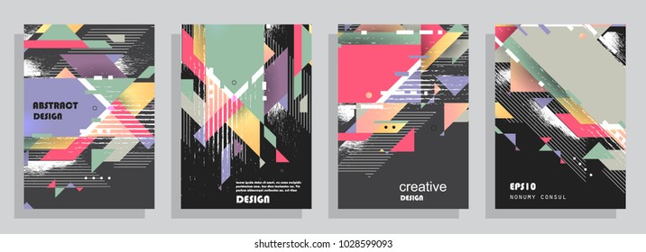 Abstract cover design. Modern geometric style trends. Background for banner, card, poster, identity, web design.