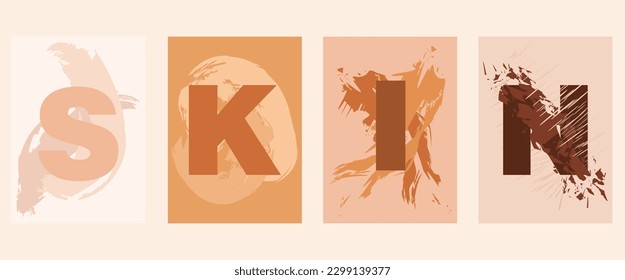 An abstract cover design on skin designed with brush strokes