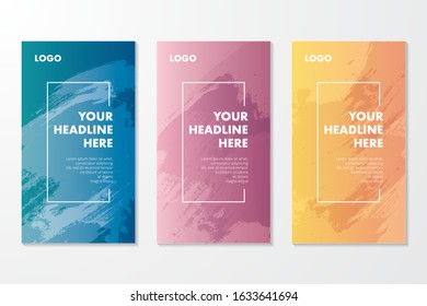 Abstract Cover Design with Paint Brush Style, Good for Background, Card, Greeting, Social Media, and Other