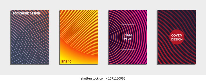 Abstract cover design, set of geometric backgrounds